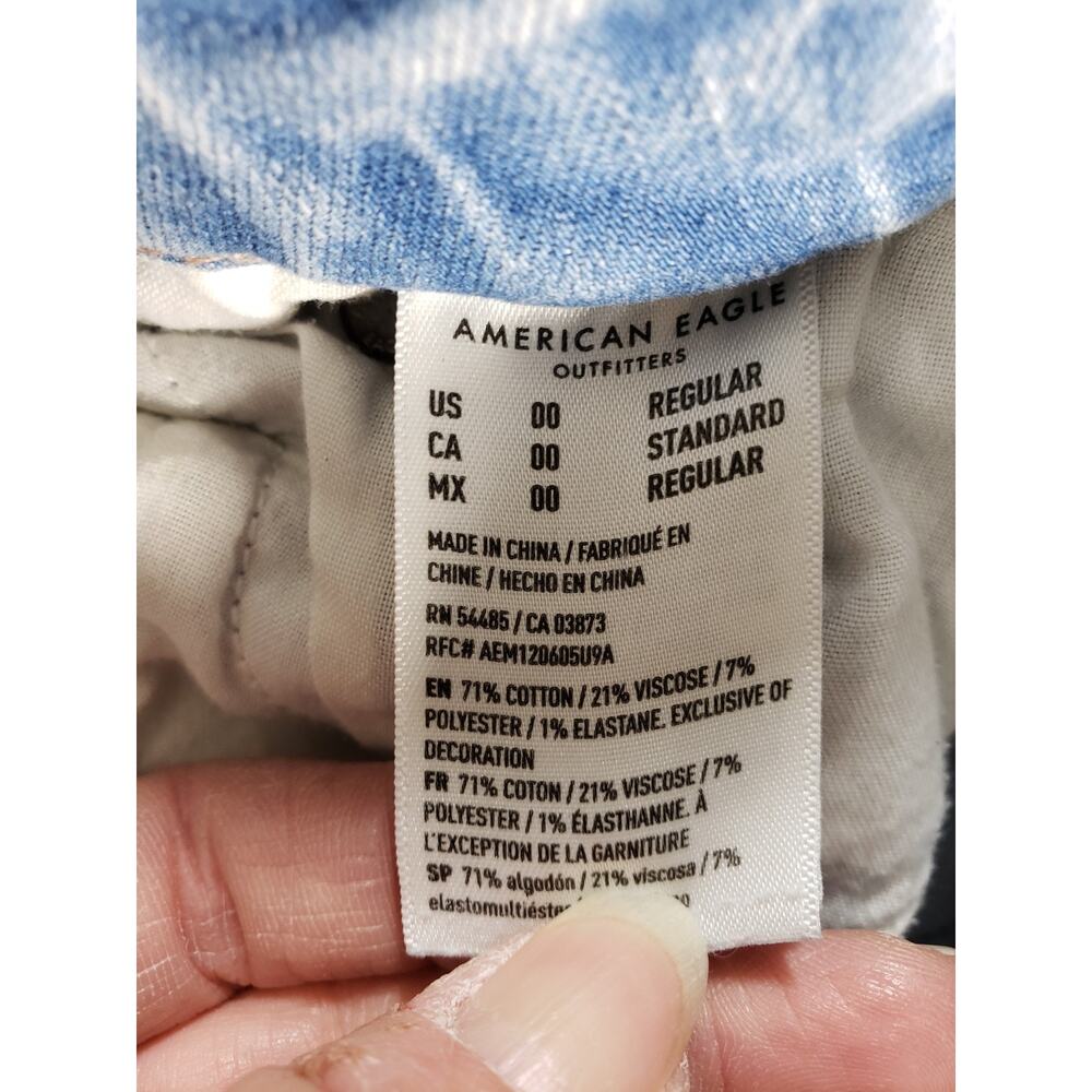 American Eagle Jeans Size 00 Womens Blue Stretch Pants High Rise Real Flared - Picture 6 of 15
